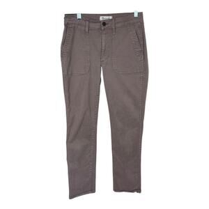 Madewell Slim Straight Utilty Pant Brown Cropped Leg Women's 24
